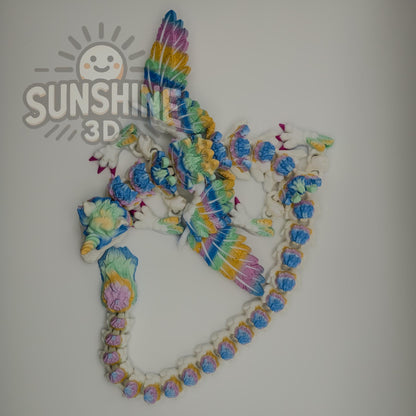 3D Printed Alicorn Dragon – Articulated Fidget Toy, 2ft Long