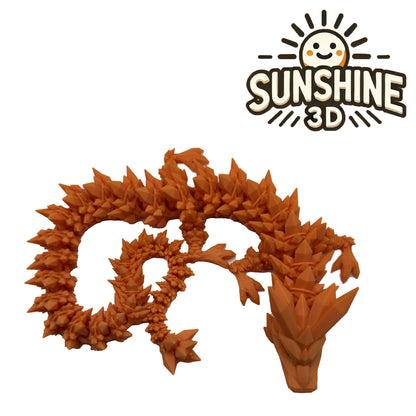 Crystal Dragon – Large Articulated 3D Printed Collectible | Flexible Fantasy Display Figure