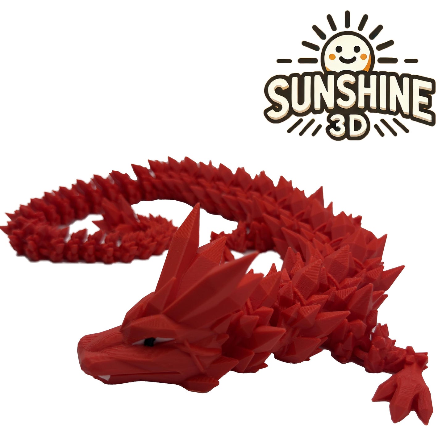 Crystal Dragon – Large Articulated 3D Printed Collectible | Flexible Fantasy Display Figure