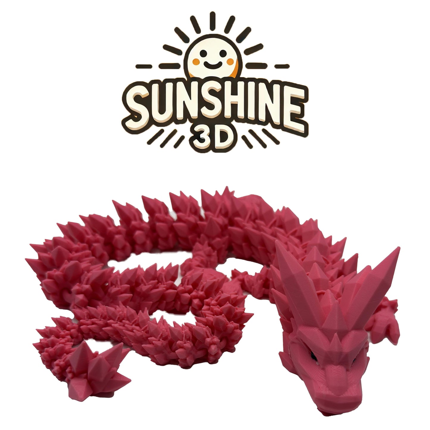 Crystal Dragon – Large Articulated 3D Printed Collectible | Flexible Fantasy Display Figure