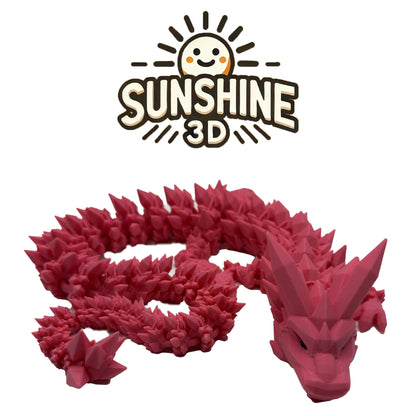 Crystal Dragon – Large Articulated 3D Printed Collectible | Flexible Fantasy Display Figure