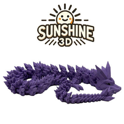 Crystal Dragon – Large Articulated 3D Printed Collectible | Flexible Fantasy Display Figure