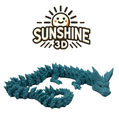 Crystal Dragon – Large Articulated 3D Printed Collectible | Flexible Fantasy Display Figure