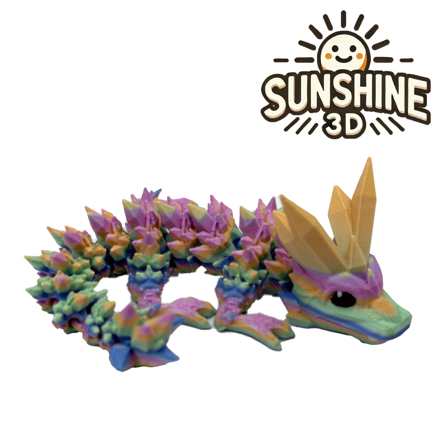 Articulated Crystal Dragon – 3D Printed Fidget Toy