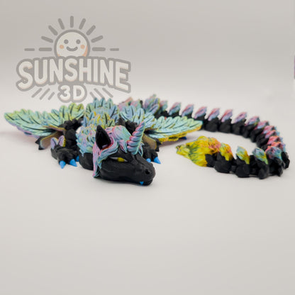 3D Printed Alicorn Dragon – Articulated Fidget Toy, 2ft Long