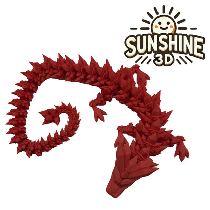 Crystal Dragon – Large Articulated 3D Printed Collectible | Flexible Fantasy Display Figure