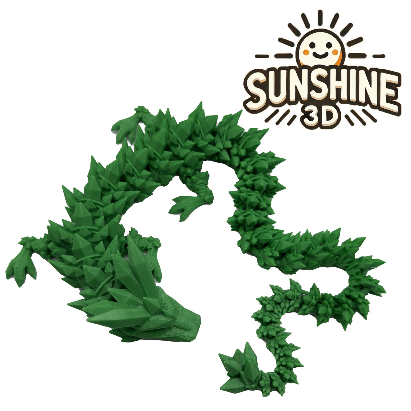 Crystal Dragon – Large Articulated 3D Printed Collectible | Flexible Fantasy Display Figure