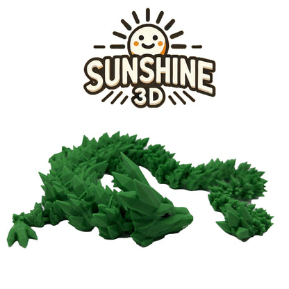 Crystal Dragon – Large Articulated 3D Printed Collectible | Flexible Fantasy Display Figure