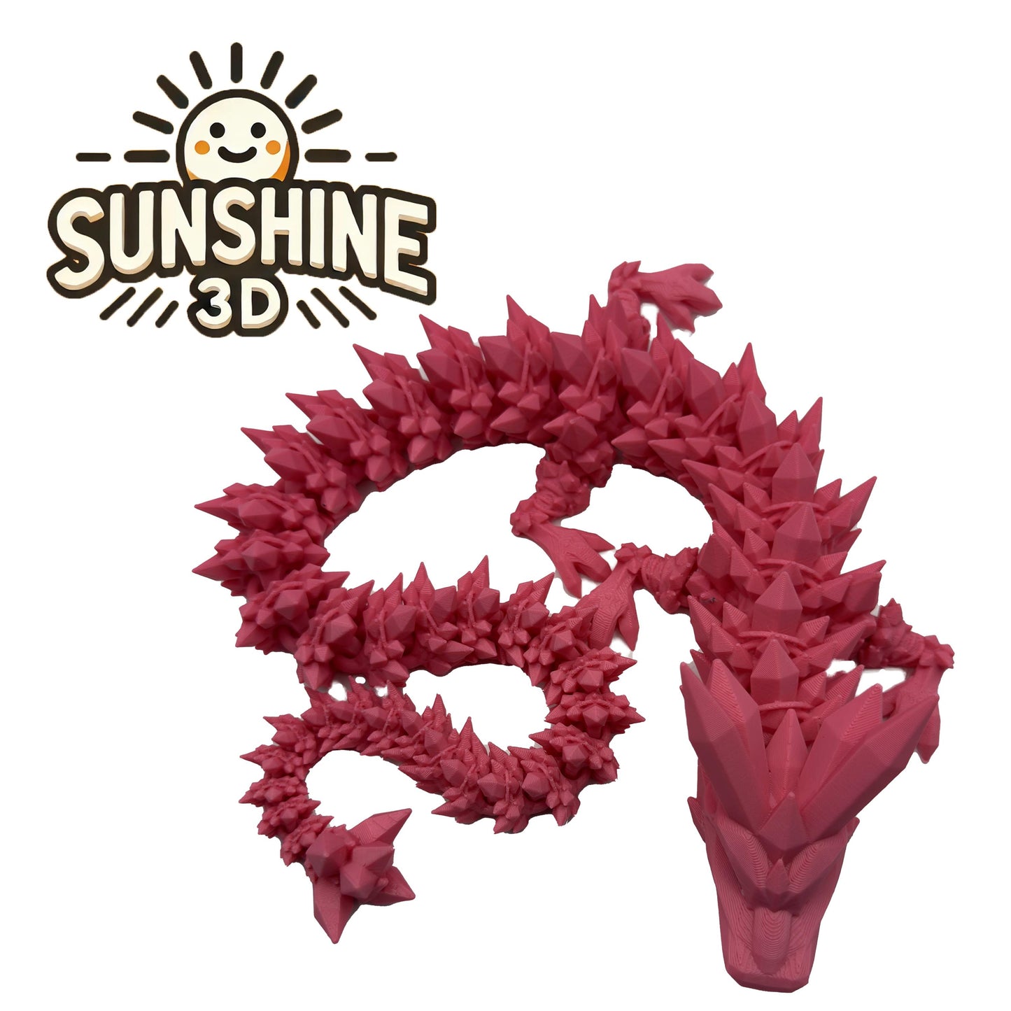 Crystal Dragon – Large Articulated 3D Printed Collectible | Flexible Fantasy Display Figure