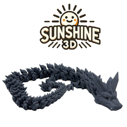 Crystal Dragon – Large Articulated 3D Printed Collectible | Flexible Fantasy Display Figure