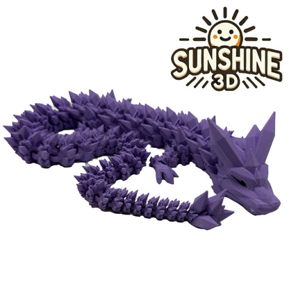 Crystal Dragon – Large Articulated 3D Printed Collectible | Flexible Fantasy Display Figure
