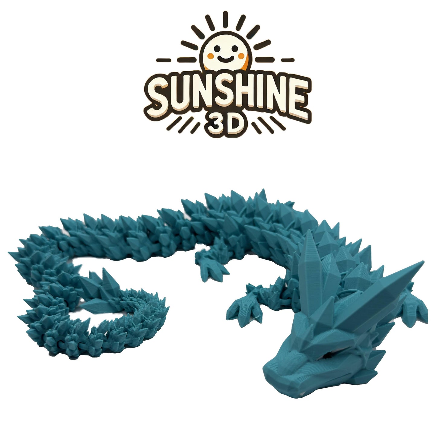 Crystal Dragon – Large Articulated 3D Printed Collectible | Flexible Fantasy Display Figure