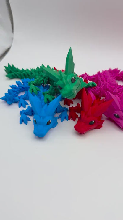 Articulated Crystal Dragon – 3D Printed Fidget Toy